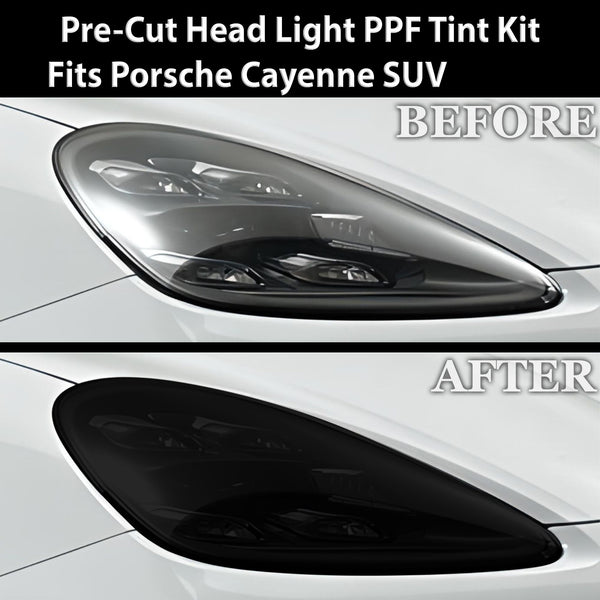 Full Headlight Taillight Precut Smoked PPF Tint Kit Film Overlay Fits Porsche Cayenne 2019 - 2023 - Bogar Tech Designs