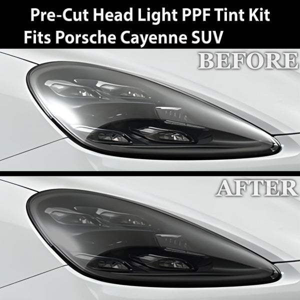 Full Headlight Taillight Precut Smoked PPF Tint Kit Film Overlay Fits Porsche Cayenne 2019 - 2023 - Bogar Tech Designs