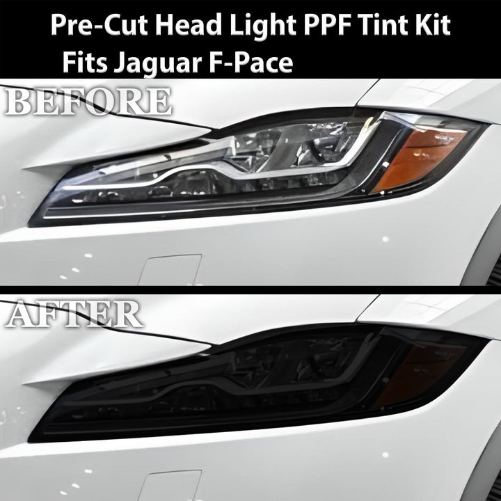 Full Headlight Taillight Precut Smoked PPF Tint Kit Film Overlay Fits Jaguar F - Pace 2017 - 2020 - Bogar Tech Designs