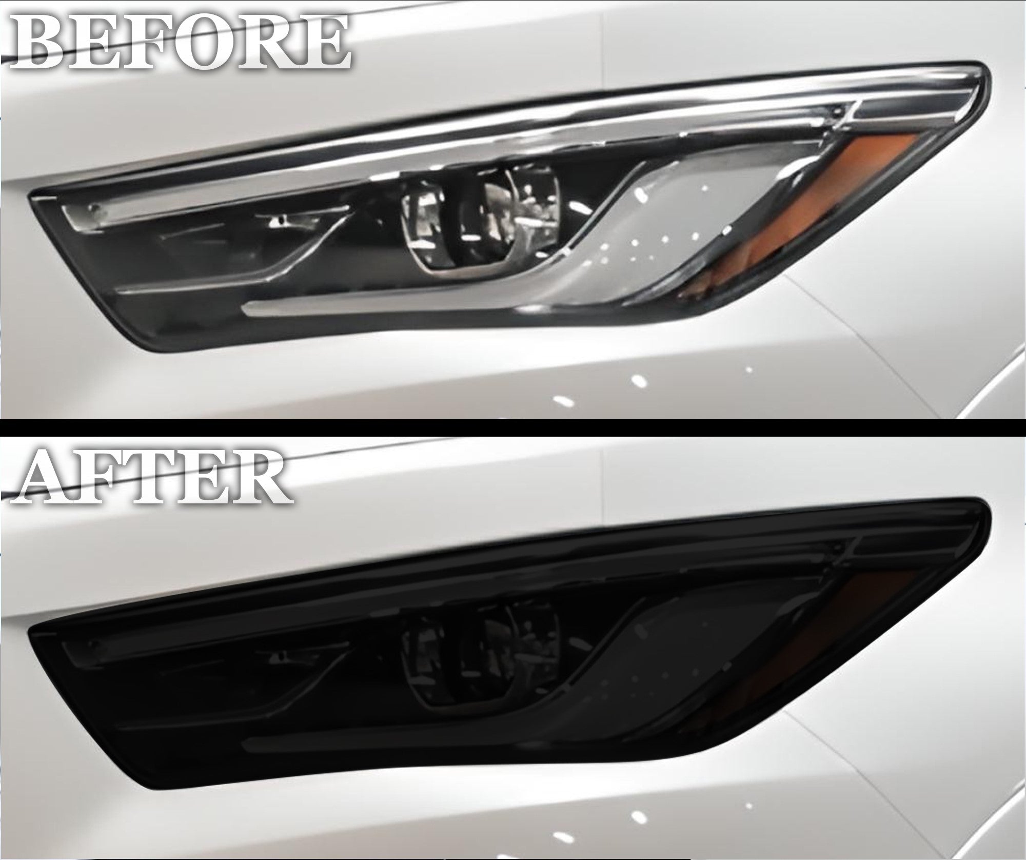 Full Headlight Taillight Precut Smoked PPF Tint Kit Film Overlay Fits Infiniti QX80 2018 - 2024 - Bogar Tech Designs