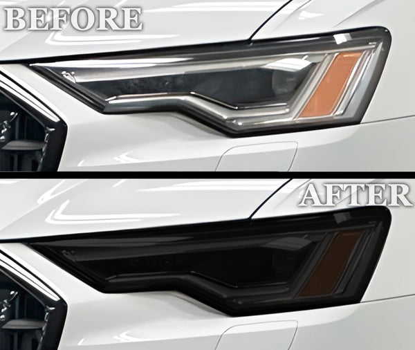 Full Headlight Taillight Precut Smoked PPF Tint Kit Film Overlay Fits Audi A6 S6 2019 - 2025 - Bogar Tech Designs