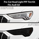 Full Headlight Taillight Precut Smoked PPF Tint Kit Film Overlay Fits Audi Q3 2019 - 2024 - Bogar Tech Designs