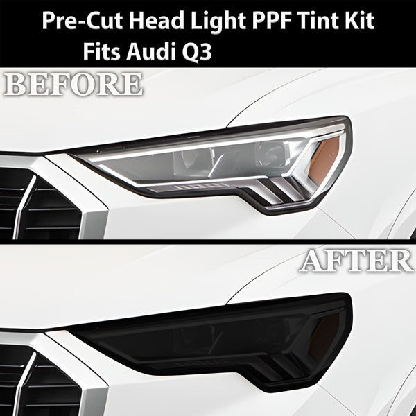 Full Headlight Taillight Precut Smoked PPF Tint Kit Film Overlay Fits Audi Q3 2019 - 2024 - Bogar Tech Designs