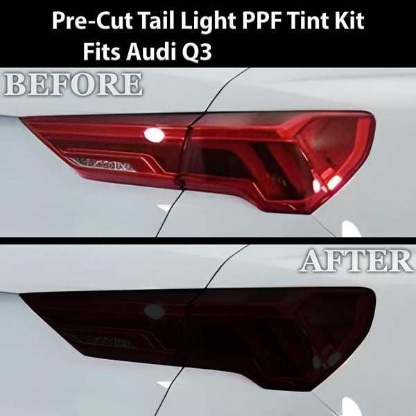 Full Headlight Taillight Precut Smoked PPF Tint Kit Film Overlay Fits Audi Q3 2019 - 2024 - Bogar Tech Designs