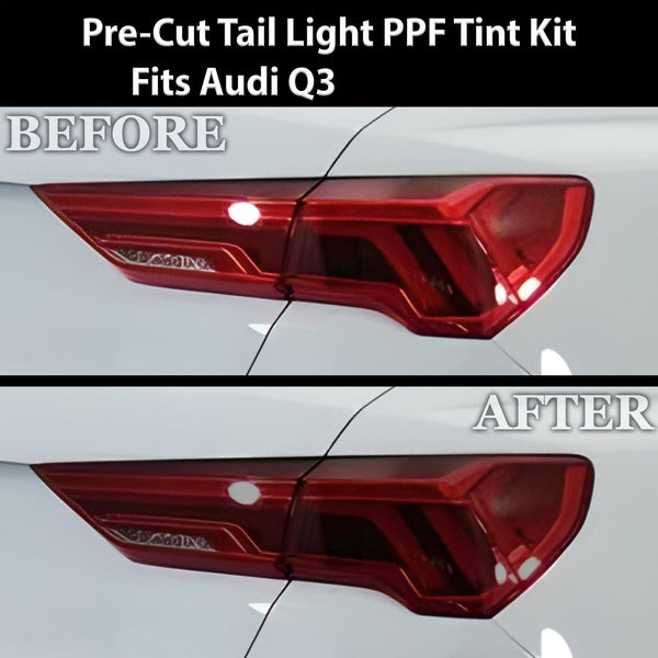 Full Headlight Taillight Precut Smoked PPF Tint Kit Film Overlay Fits Audi Q3 2019 - 2024 - Bogar Tech Designs
