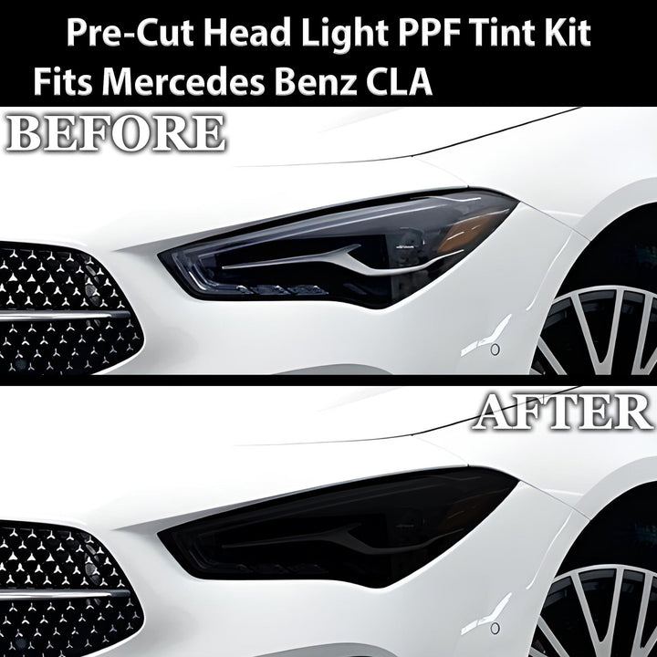 Full Headlight Taillight Precut Smoked PPF Tint Kit Film Overlay Fits Mercedes Benz CLA Class 2020 - 2024 - Bogar Tech Designs