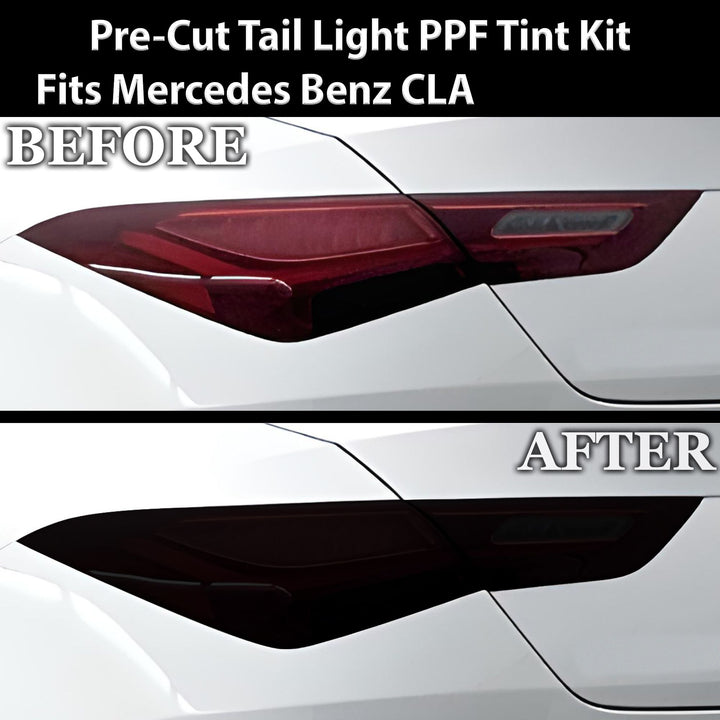 Full Headlight Taillight Precut Smoked PPF Tint Kit Film Overlay Fits Mercedes Benz CLA Class 2020 - 2024 - Bogar Tech Designs