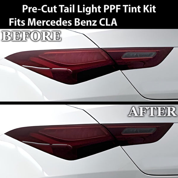 Full Headlight Taillight Precut Smoked PPF Tint Kit Film Overlay Fits Mercedes Benz CLA Class 2020 - 2024 - Bogar Tech Designs