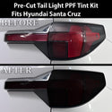 Full Headlight Taillight Precut Smoked PPF Tint Kit Film Overlay Fits Hyundai Santa Cruz 2022 - 2025 - Bogar Tech Designs