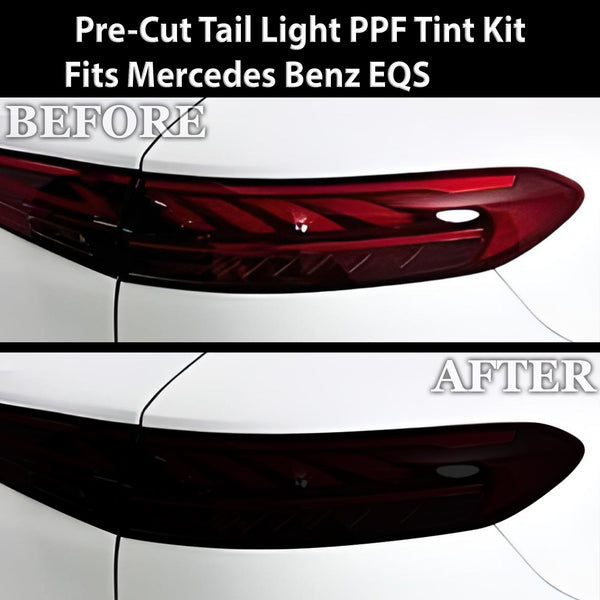 Full Headlight Taillight Precut Smoked PPF Tint Kit Film Overlay Fits Mercedes Benz EQS 2022 - 2025 - Bogar Tech Designs