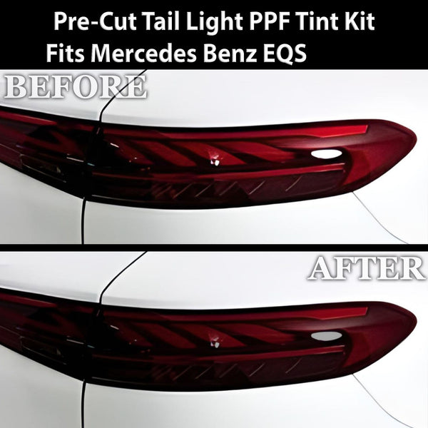 Full Headlight Taillight Precut Smoked PPF Tint Kit Film Overlay Fits Mercedes Benz EQS 2022 - 2025 - Bogar Tech Designs