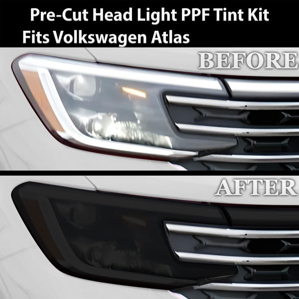 Full Headlight Taillight Precut Smoked PPF Tint Kit Film Overlay Fits Volkswagen Atlas 2024 - 2025 - Bogar Tech Designs