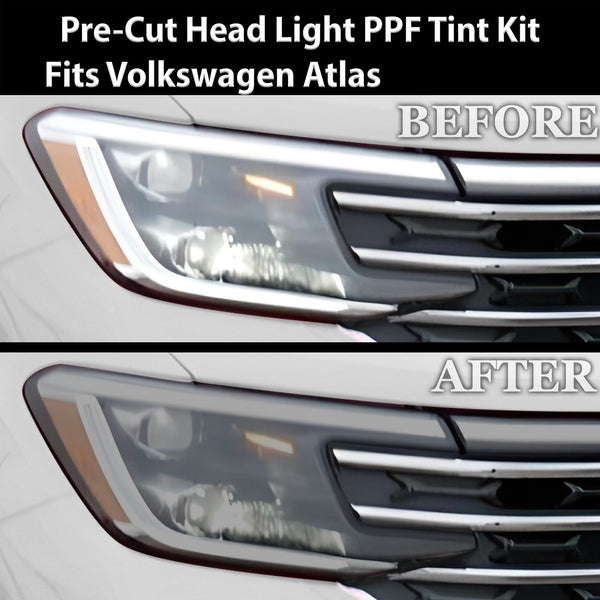 Full Headlight Taillight Precut Smoked PPF Tint Kit Film Overlay Fits Volkswagen Atlas 2024 - 2025 - Bogar Tech Designs