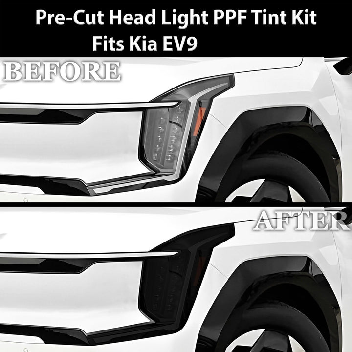 Fits Kia Ev9 2024 - 2025 Full Headlight Taillight Precut Smoked PPF Tint Kit Film Overlay - Bogar Tech Designs