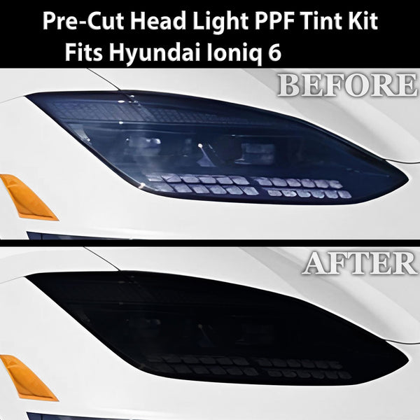 Full Headlight Taillight Precut Smoked PPF Tint Kit Film Overlay Fits Hyundai Ioniq 6 2023 - 2025 - Bogar Tech Designs