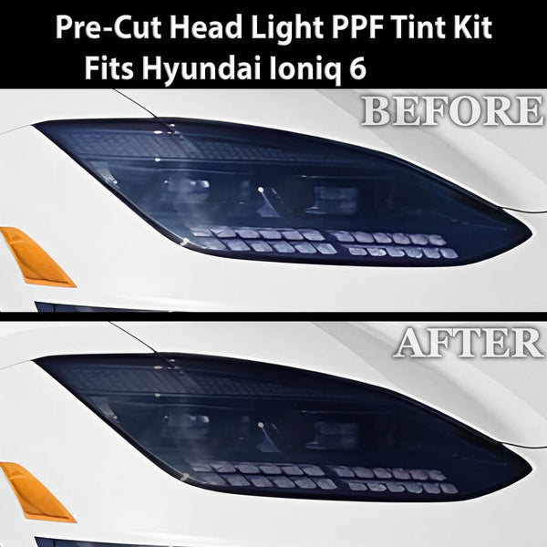 Full Headlight Taillight Precut Smoked PPF Tint Kit Film Overlay Fits Hyundai Ioniq 6 2023 - 2025 - Bogar Tech Designs