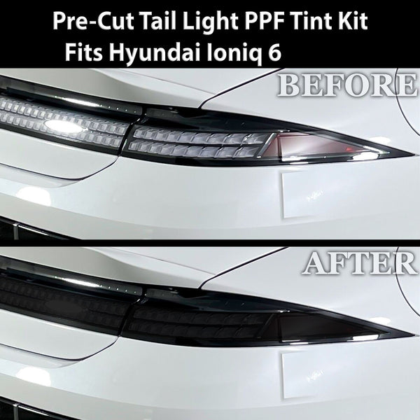 Full Headlight Taillight Precut Smoked PPF Tint Kit Film Overlay Fits Hyundai Ioniq 6 2023 - 2025 - Bogar Tech Designs