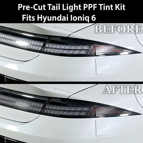 Full Headlight Taillight Precut Smoked PPF Tint Kit Film Overlay Fits Hyundai Ioniq 6 2023 - 2025 - Bogar Tech Designs