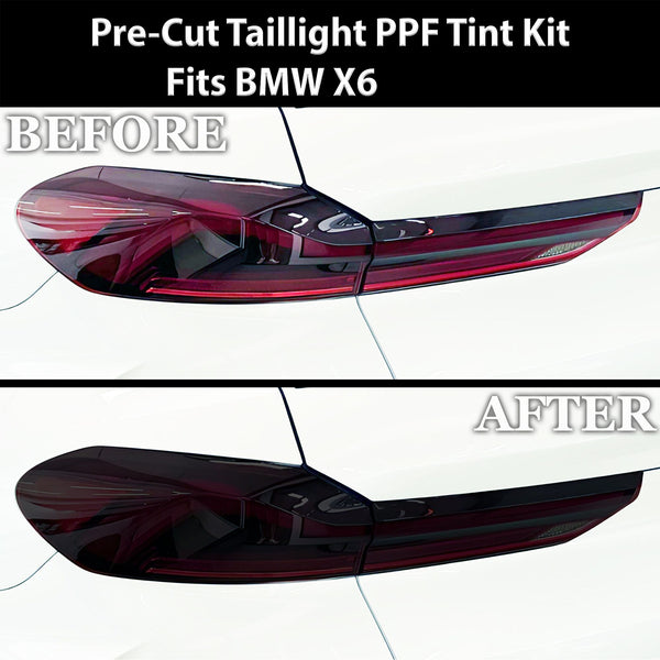 Fits BMW X6 2019 - 2023 Full Headlight Taillight Precut Smoked PPF Tint Kit Film Overlay - Bogar Tech Designs