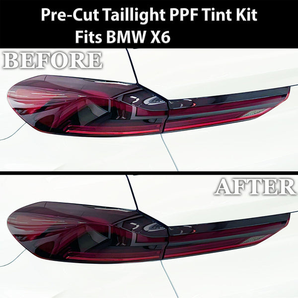 Fits BMW X6 2019 - 2023 Full Headlight Taillight Precut Smoked PPF Tint Kit Film Overlay - Bogar Tech Designs