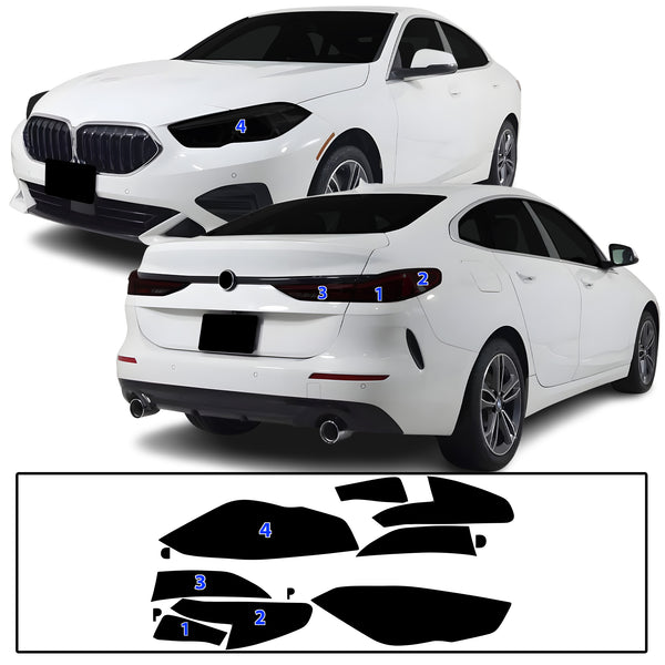 BMW 2 Series 2020–2024 Dark Smoke Headlight & Taillight Tint Kit – Precut Vinyl Lens Overlays