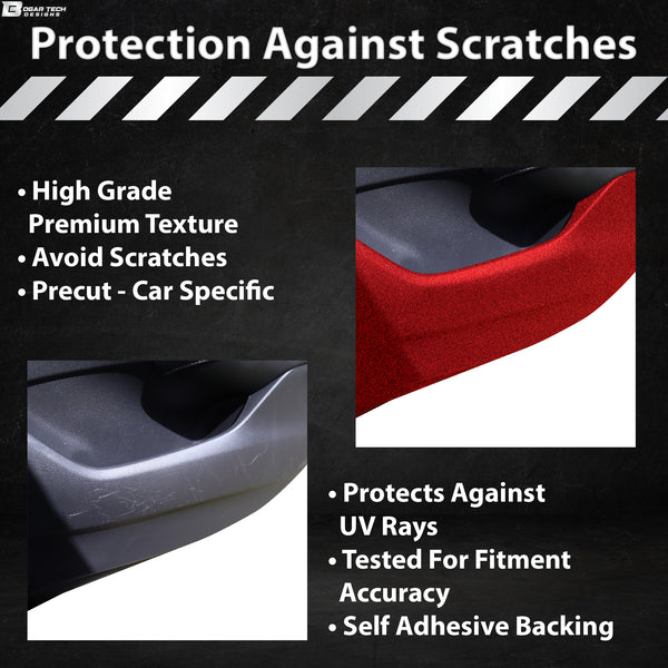 Fits Kia Telluride 2027+ Alcantara Anti Kick Door Panel Protection Decal Stickers Overlay, Black Red