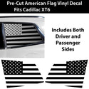 Quarter Window American Flag Vinyl Decal Stickers Fits Cadillac XT6 2020 - 2025 - Bogar Tech Designs
