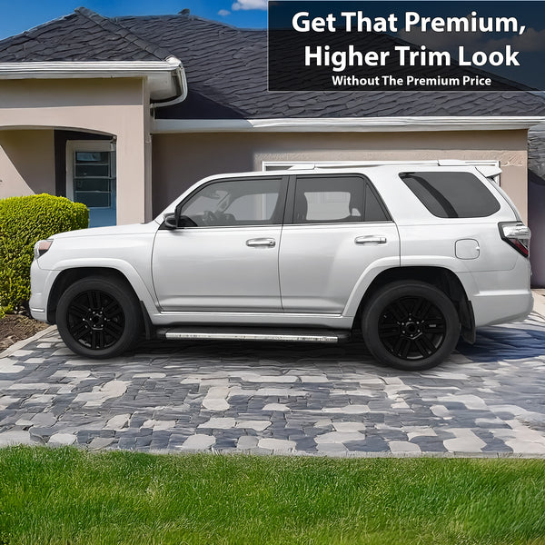 Vinyl Chrome Delete Wheel Sides Front Rear Bumper Trim Blackout Decal Stickers Overlay Film Fits Toyota 4Runner 2014 - 2024 - Bogar Tech Designs