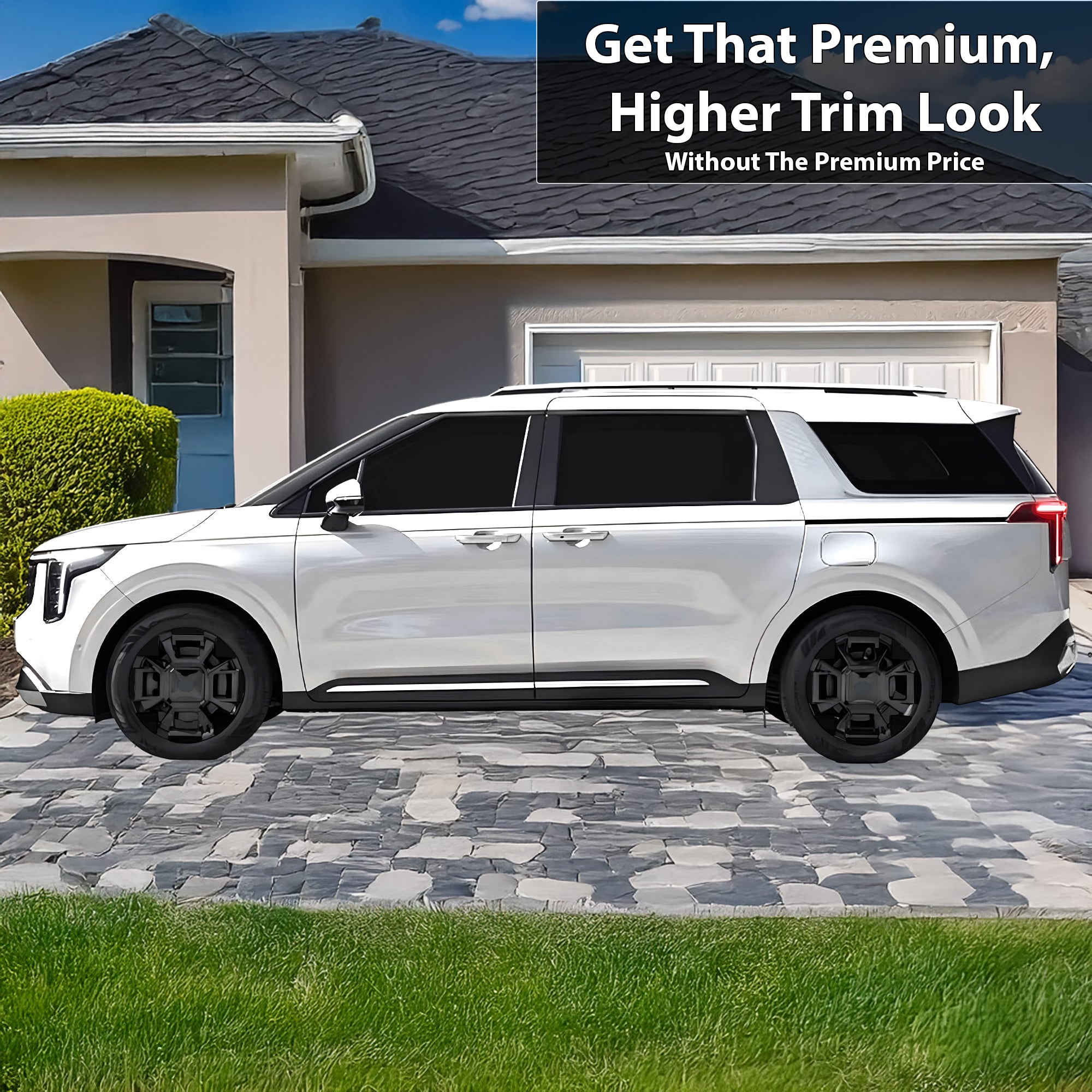 Kia Carnival 2022-2026 Blackout Chrome Delete Kit – Precut Gloss Black Vinyl Overlays