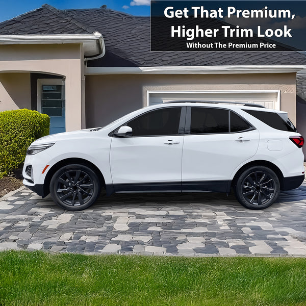 Vinyl Chrome Delete Sides Front Rear Bumper Trim Blackout Decal Stickers Overlay Film Fits Chevy Equinox 2018-2024