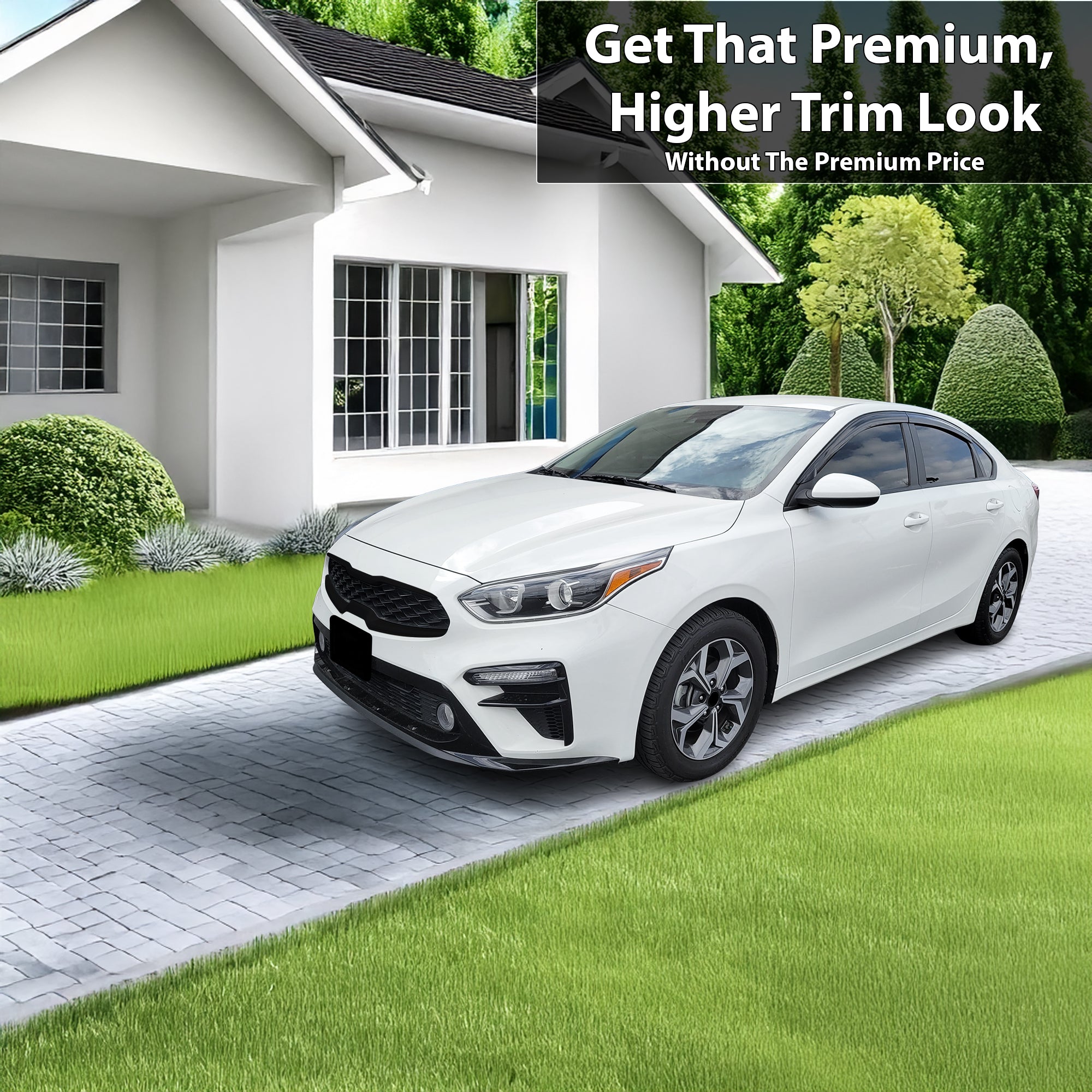 Vinyl Chrome Delete Wheel Front Bumper Grille Trim Blackout Decal Stickers Overlay Film Fits Kia Forte 2019 - 2024 - Bogar Tech Designs