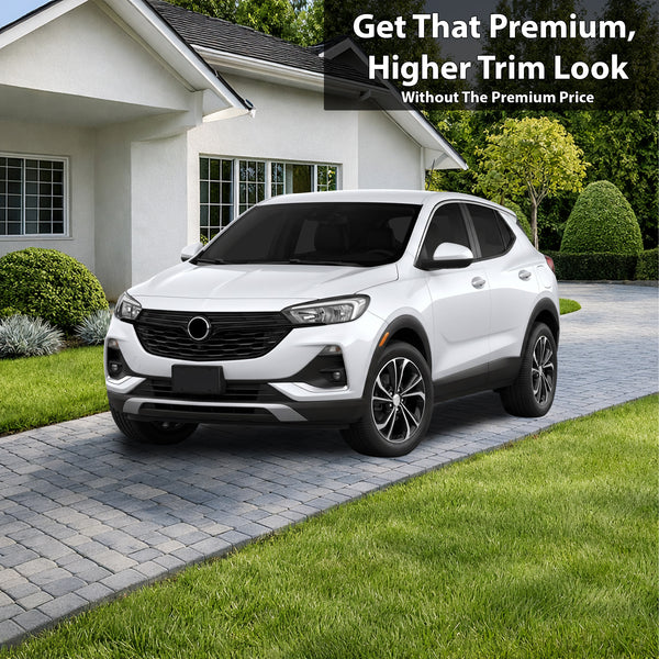 Buick Encore GX 2020-2026 Front Grille Blackout Chrome Delete Kit – Precut Gloss Black Vinyl Overlays