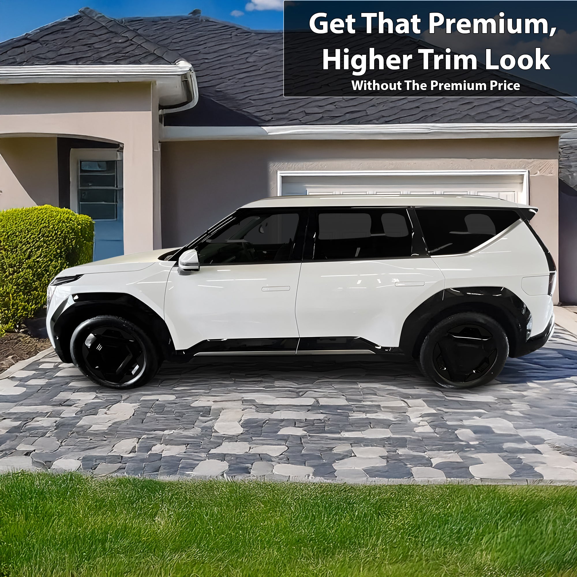Vinyl Chrome Delete Blackout Decal Stickers Overlay Film Fits Kia EV9 2024 - 2025 - Bogar Tech Designs