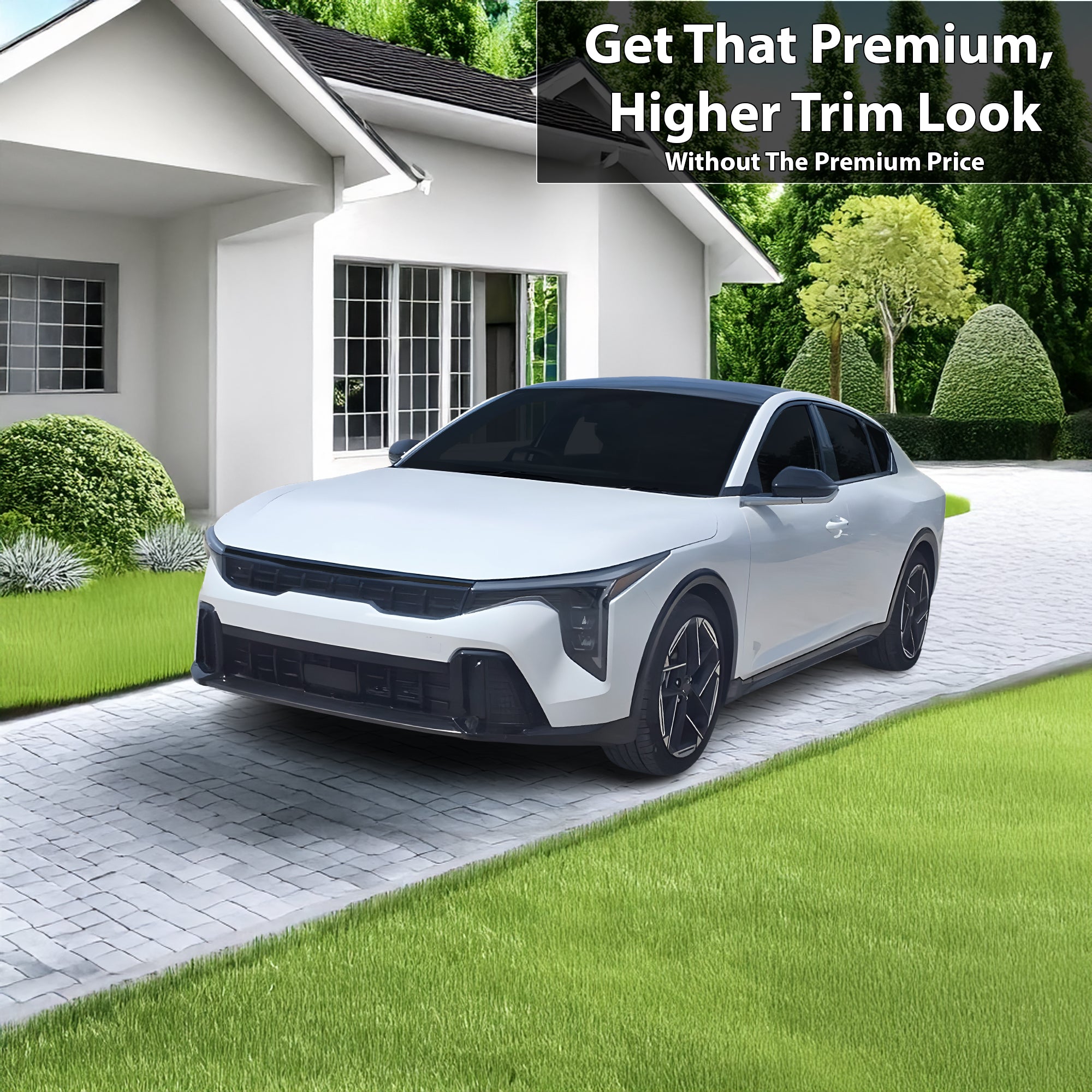 Kia K4 GT-Line 2024-2026 Blackout Chrome Delete Kit – Precut Gloss Black Vinyl Overlays