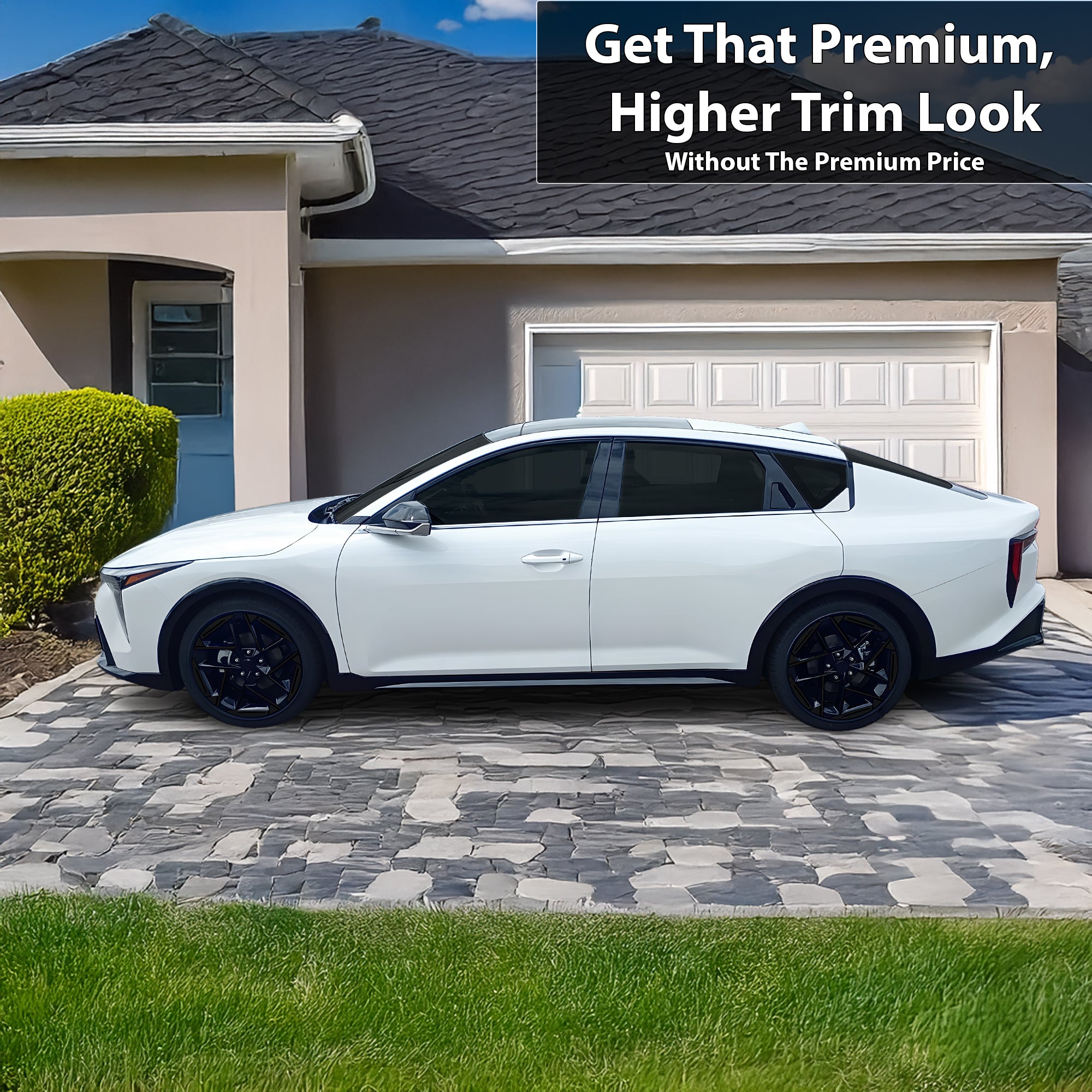 Kia K4 GT-Line 2024-2026 Blackout Chrome Delete Kit – Precut Gloss Black Vinyl Overlays