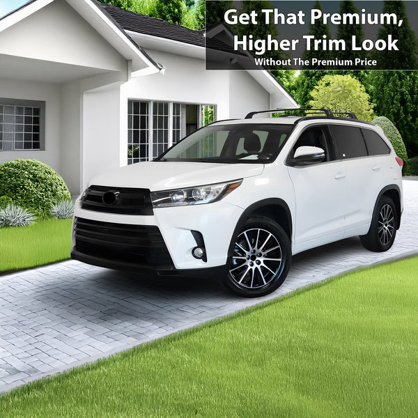 Vinyl Chrome Delete Sides Front Rear Bumper Trim Blackout Decal Stickers Overlay Film Fits Toyota Highlander 2016 - 2019 - Bogar Tech Designs