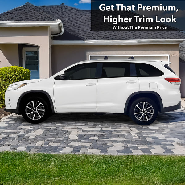 Vinyl Chrome Delete Sides Front Rear Bumper Trim Blackout Decal Stickers Overlay Film Fits Toyota Highlander 2016 - 2019 - Bogar Tech Designs