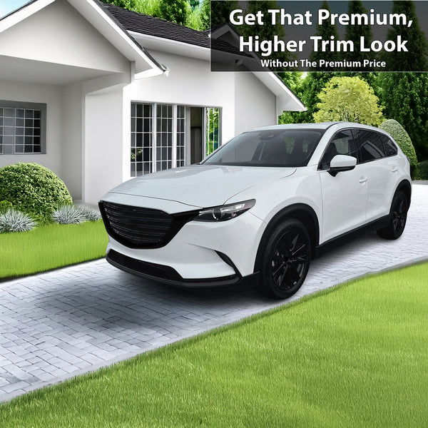 Vinyl Chrome Delete Wheel Rim Front Grille Trim Blackout Decal Stickers Overlay Film Fits Mazda CX-9 2016-2023