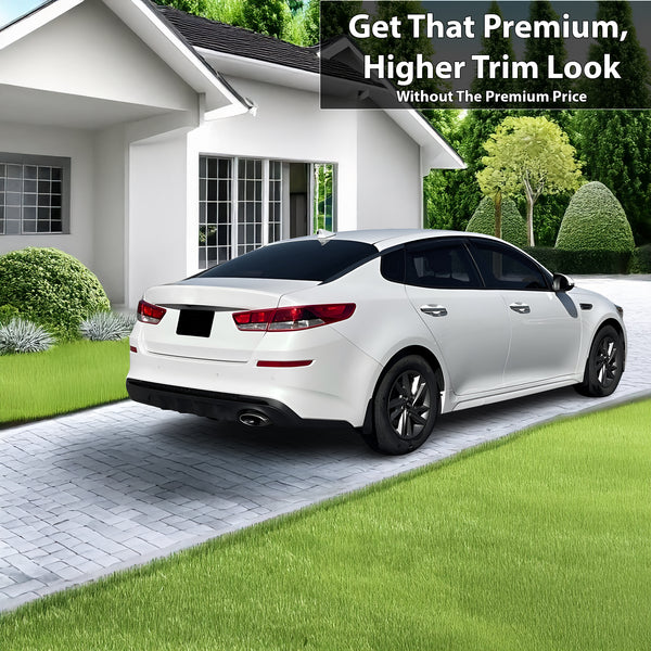 Vinyl Chrome Delete Wheel Sides Front Rear Bumper Trim Blackout Decal Stickers Overlay Film Fits Kia Optima 2016 - 2020 - Bogar Tech Designs