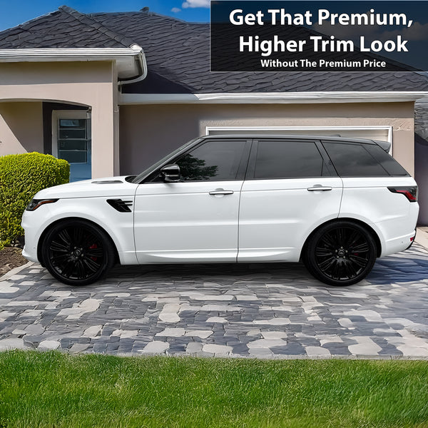 Vinyl Chrome Delete Side Window Front Rear Bumper Wheel Rim Trim Blackout Decal Stickers Overlay Film Fits Range Rover Sport 2018 - 2022 - Bogar Tech Designs
