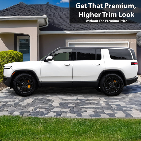 Vinyl Chrome Delete Grille Bezel Lip Side Window Blackout Decal Stickers Overlay Film Fits Rivian R1S 2022 - 2025 - Bogar Tech Designs