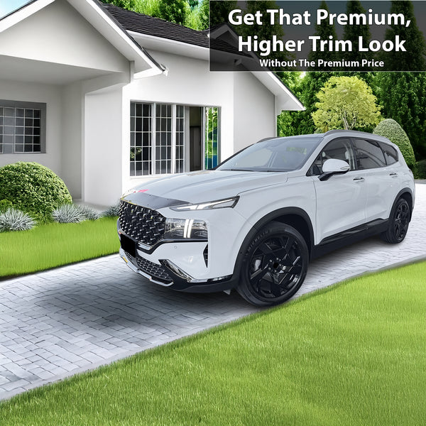 Vinyl Chrome Delete Wheel Rim Front Grille Trim Blackout Decal Stickers Overlay Film Fits Hyundai Santa Fe 2019 - 2023 - Bogar Tech Designs