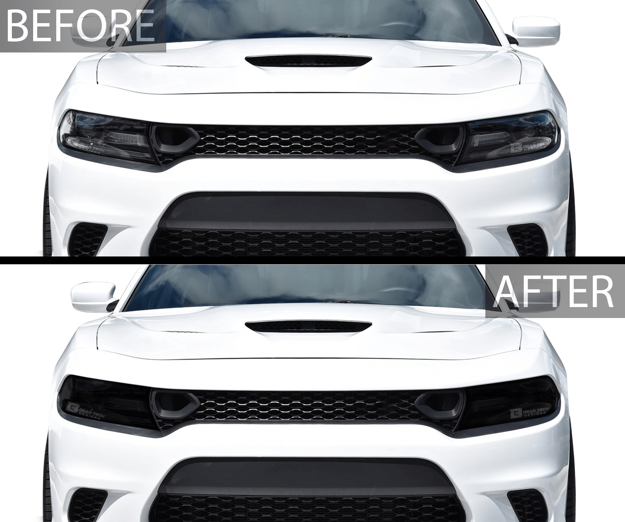 Dodge Charger Racetrack Tail Light Side Markers Headlight Precut Tint Kit Overlay Film 2015 - 2023 - Bogar Tech Designs