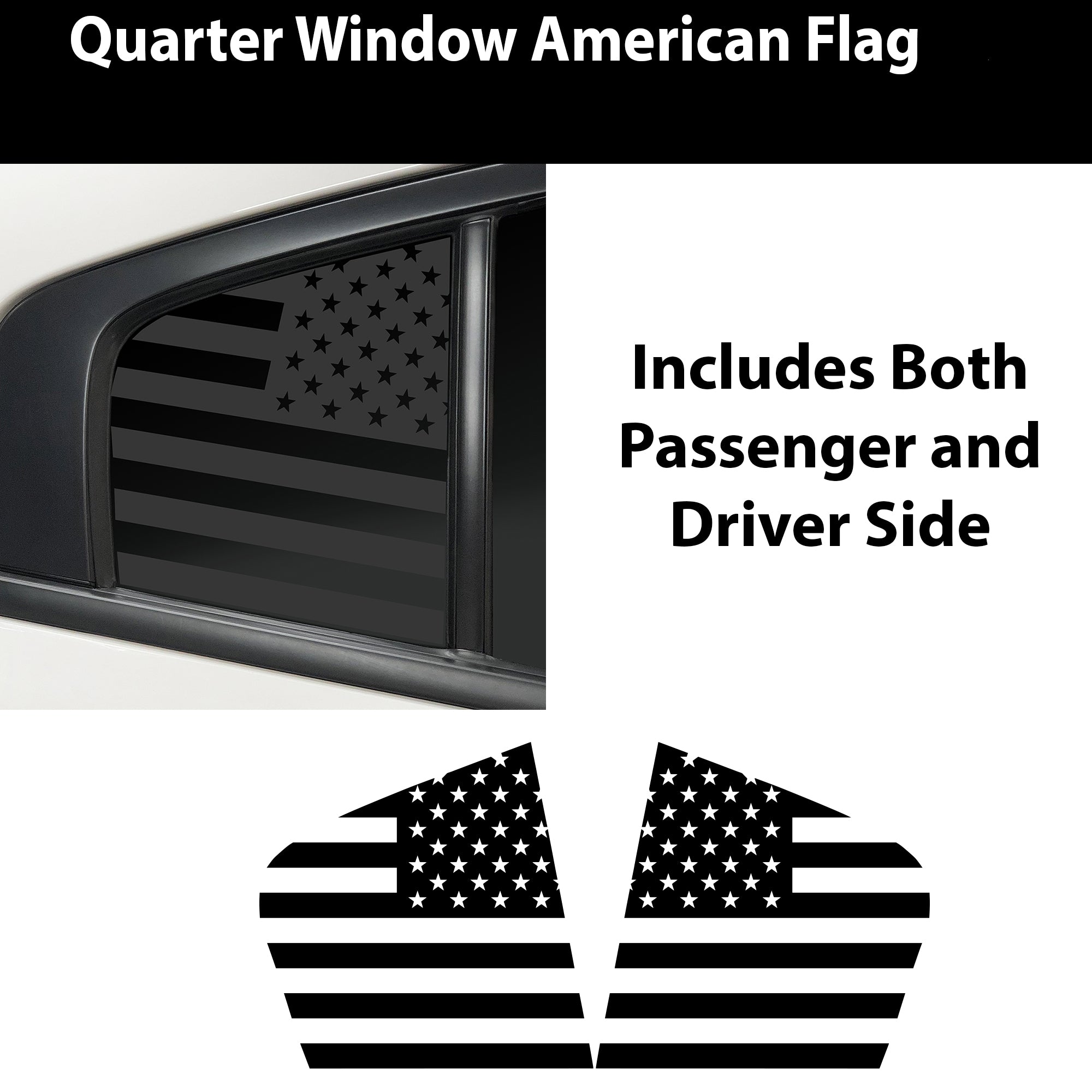 Quarter Window American Flag Vinyl Decal Stickers Fits Dodge Charger 2011 - 2023 - Bogar Tech Designs