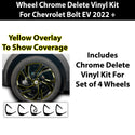 Vinyl Chrome Delete Wheel Window Sides Front Trim Blackout Decal Stickers Overlay Film Fits Chevrolet Bolt 2021-2025