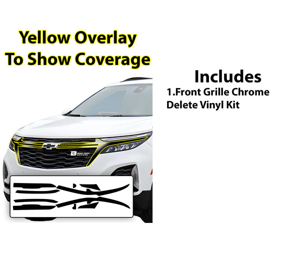 Vinyl Chrome Delete Sides Front Rear Bumper Trim Blackout Decal Stickers Overlay Film Fits Chevy Equinox 2018-2024