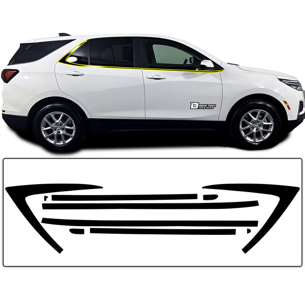 Vinyl Chrome Delete Sides Front Rear Bumper Trim Blackout Decal Stickers Overlay Film Fits Chevy Equinox 2018-2024