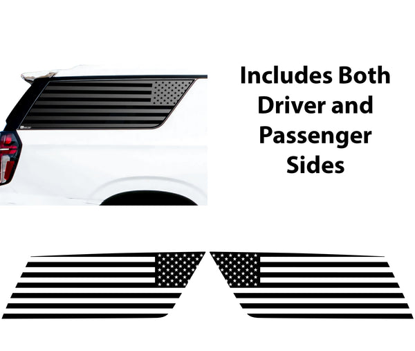 American Flag Window Vinyl Decal Stickers Fits Chevy Suburban GMC Yukon XL 2021-2025Blue Pink Red Green Line