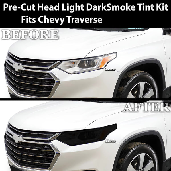 Full Headlight Taillight Precut Smoked PPF Tint Kit Film Overlay Fits Chevy Traverse 2018 - 2021 - Bogar Tech Designs