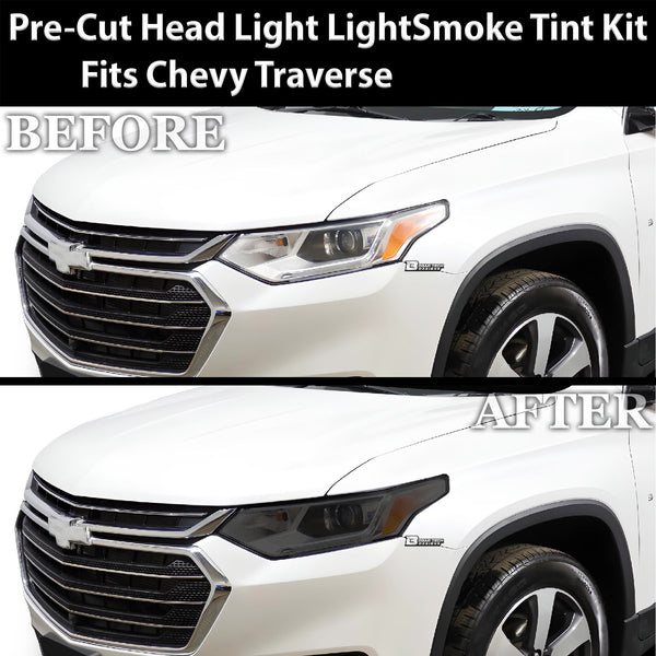 Full Headlight Taillight Precut Smoked PPF Tint Kit Film Overlay Fits Chevy Traverse 2018 - 2021 - Bogar Tech Designs